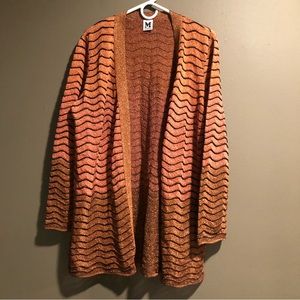 Missoni Striped Open Front Long Lined Sweater 46